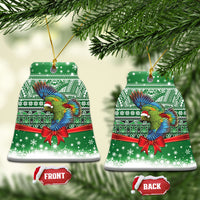 New Zealand Kea Bird Christmas Ceramic Ornament Maori Inspired Knitted Patterns
