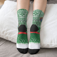 New Zealand Kea Bird Christmas Crew Socks Maori Inspired Knitted Patterns