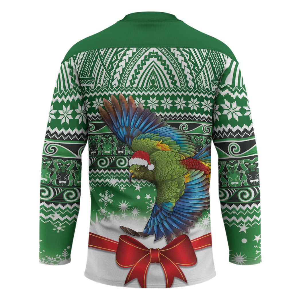 New Zealand Kea Bird Christmas Hockey Jersey Maori Inspired Knitted Patterns LT9 - Polynesian Pride
