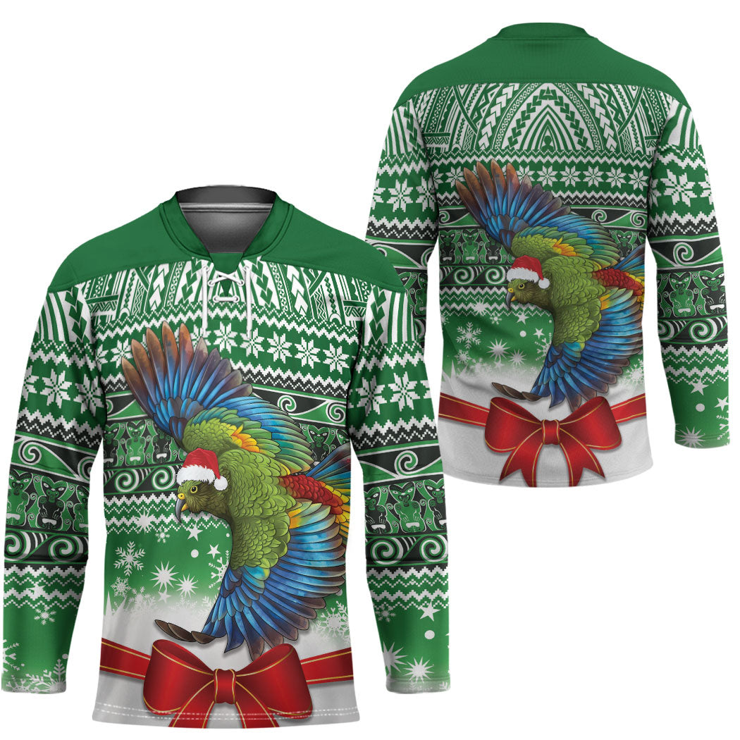New Zealand Kea Bird Christmas Hockey Jersey Maori Inspired Knitted Patterns LT9 - Polynesian Pride