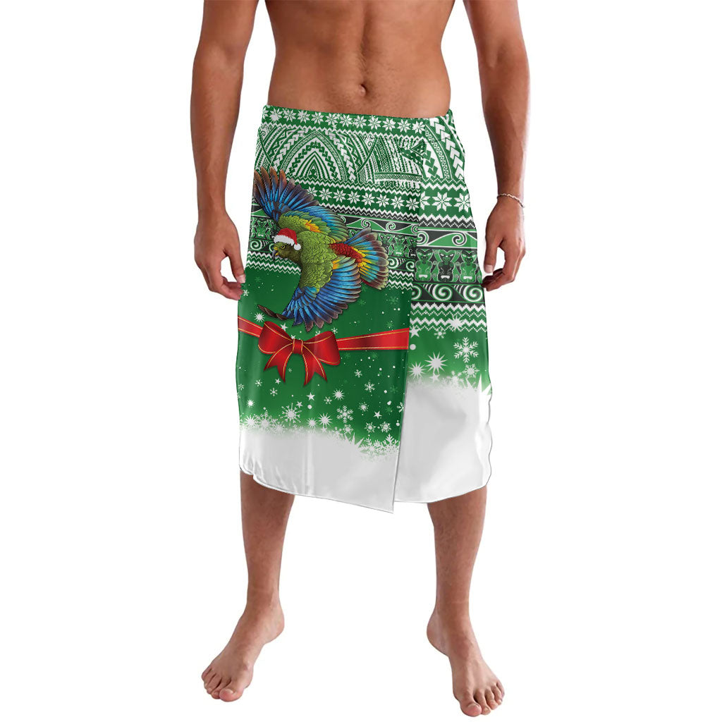 New Zealand Kea Bird Christmas Lavalava Maori Inspired Knitted Patterns LT9 Green - Polynesian Pride