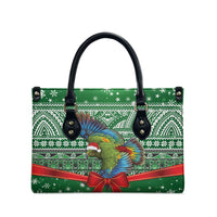 New Zealand Kea Bird Christmas Leather Bag Maori Inspired Knitted Patterns