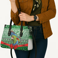 New Zealand Kea Bird Christmas Leather Bag Maori Inspired Knitted Patterns