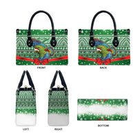 New Zealand Kea Bird Christmas Leather Bag Maori Inspired Knitted Patterns