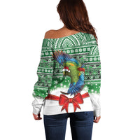 New Zealand Kea Bird Christmas Off Shoulder Sweater Maori Inspired Knitted Patterns