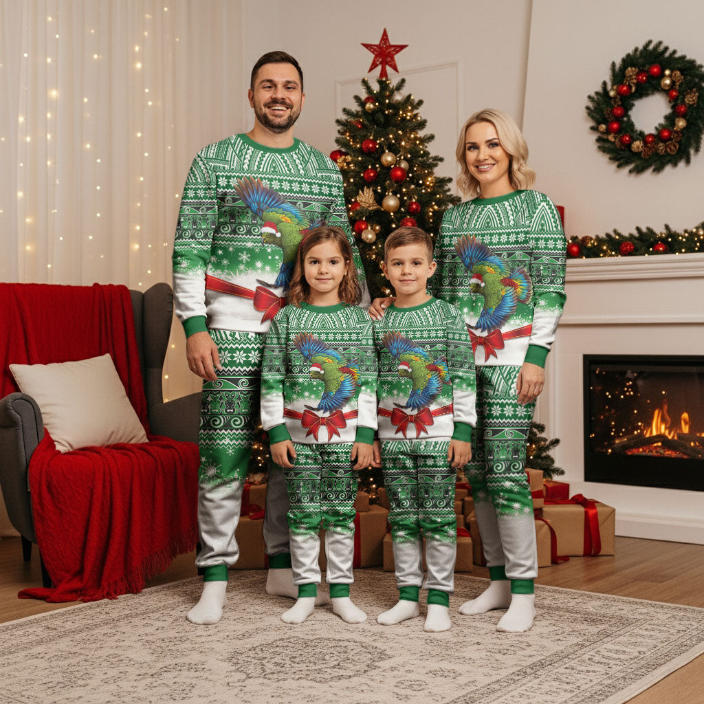 New Zealand Kea Bird Christmas Pajama Set Maori Inspired Knitted Patterns