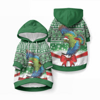 New Zealand Kea Bird Christmas Pet Hoodie Maori Inspired Knitted Patterns LT9 Pullover Green - Polynesian Pride