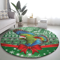 New Zealand Kea Bird Christmas Round Carpet Maori Inspired Knitted Patterns