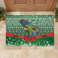 New Zealand Kea Bird Christmas Rubber Doormat Maori Inspired Knitted Patterns