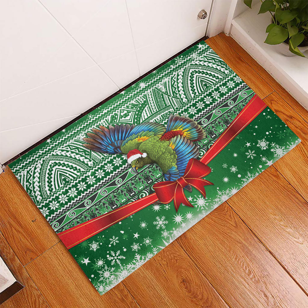New Zealand Kea Bird Christmas Rubber Doormat Maori Inspired Knitted Patterns
