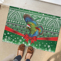New Zealand Kea Bird Christmas Rubber Doormat Maori Inspired Knitted Patterns