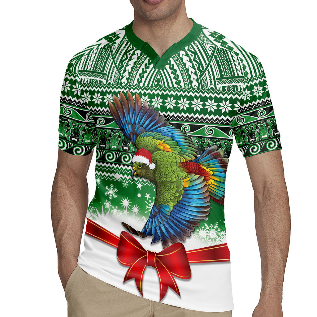 New Zealand Kea Bird Christmas Rugby Jersey Maori Inspired Knitted Patterns LT9 - Polynesian Pride