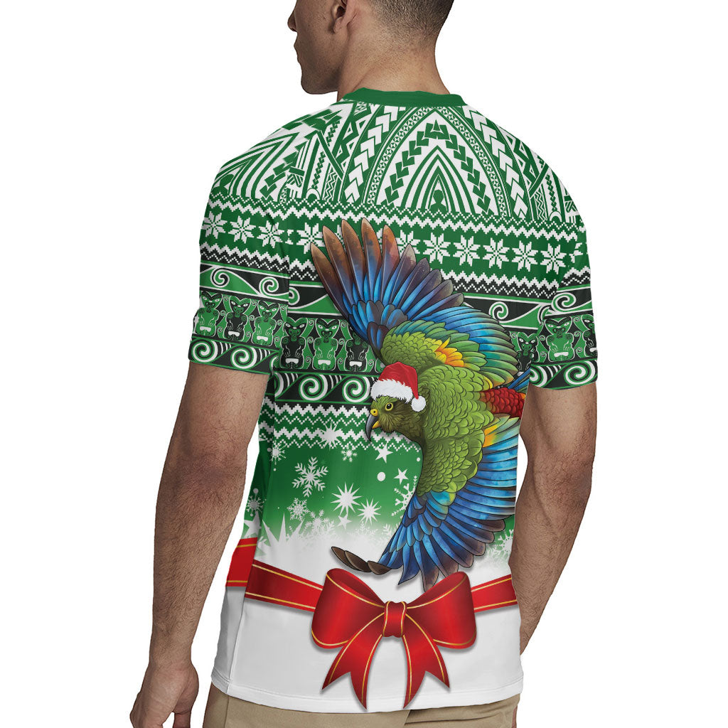 New Zealand Kea Bird Christmas Rugby Jersey Maori Inspired Knitted Patterns LT9 - Polynesian Pride
