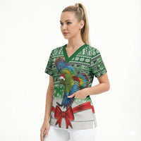 New Zealand Kea Bird Christmas Scrub Top Maori Inspired Knitted Patterns