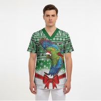New Zealand Kea Bird Christmas Scrub Top Maori Inspired Knitted Patterns