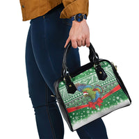 New Zealand Kea Bird Christmas Shoulder Handbag Maori Inspired Knitted Patterns