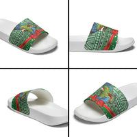 New Zealand Kea Bird Christmas Slide Sandals Maori Inspired Knitted Patterns