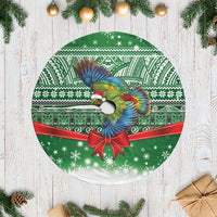 New Zealand Kea Bird Christmas Tree Skirt Maori Inspired Knitted Patterns