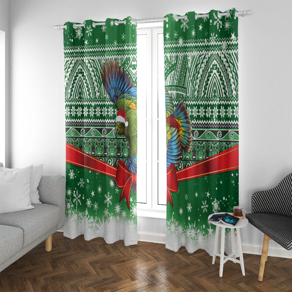 New Zealand Kea Bird Christmas Window Curtain Maori Inspired Knitted Patterns