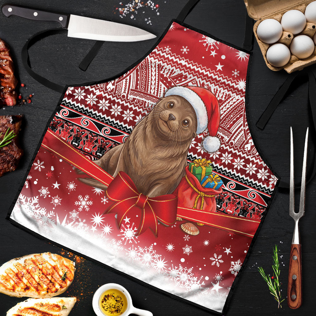 New Zealand Kekeno Seal Christmas Apron Maori Inspired Knitted Patterns