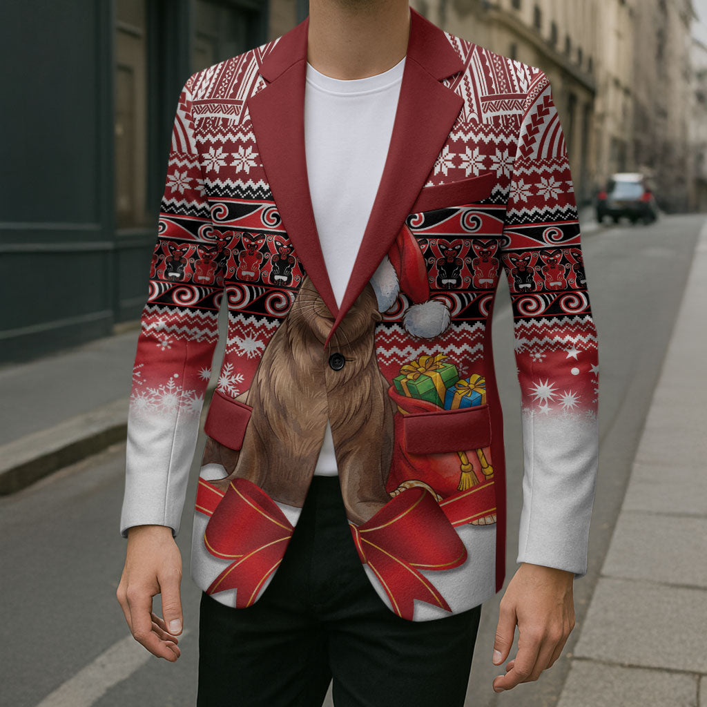 New Zealand Kekeno Seal Christmas Blazer Maori Inspired Knitted Patterns