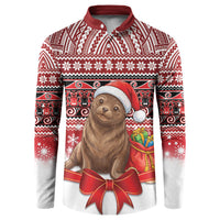 New Zealand Kekeno Seal Christmas Button Sweatshirt Maori Inspired Knitted Patterns