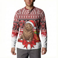 New Zealand Kekeno Seal Christmas Button Sweatshirt Maori Inspired Knitted Patterns