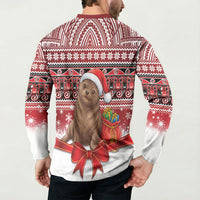 New Zealand Kekeno Seal Christmas Button Sweatshirt Maori Inspired Knitted Patterns