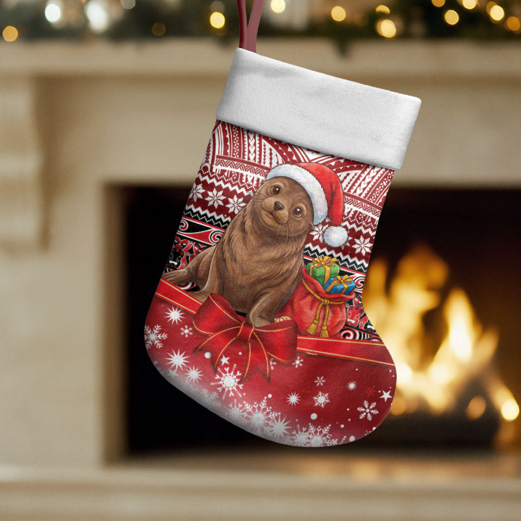 New Zealand Kekeno Seal Christmas Stocking Maori Inspired Knitted Patterns