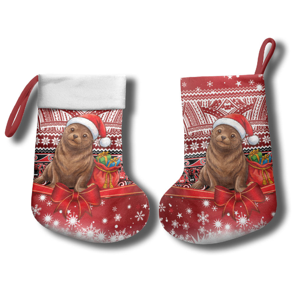 New Zealand Kekeno Seal Christmas Stocking Maori Inspired Knitted Patterns