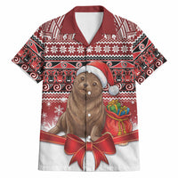 New Zealand Kekeno Seal Christmas Hawaiian Shirt Maori Inspired Knitted Patterns LT9 Red - Polynesian Pride