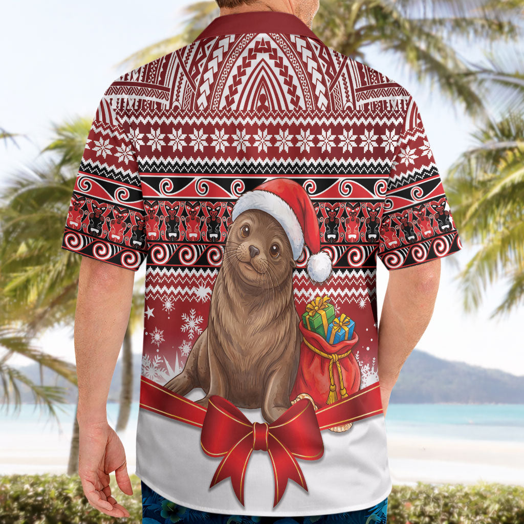 New Zealand Kekeno Seal Christmas Hawaiian Shirt Maori Inspired Knitted Patterns LT9 - Polynesian Pride