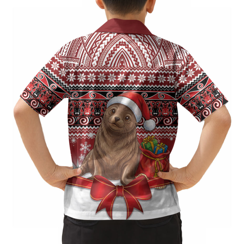New Zealand Kekeno Seal Christmas Hawaiian Shirt Maori Inspired Knitted Patterns LT9 - Polynesian Pride