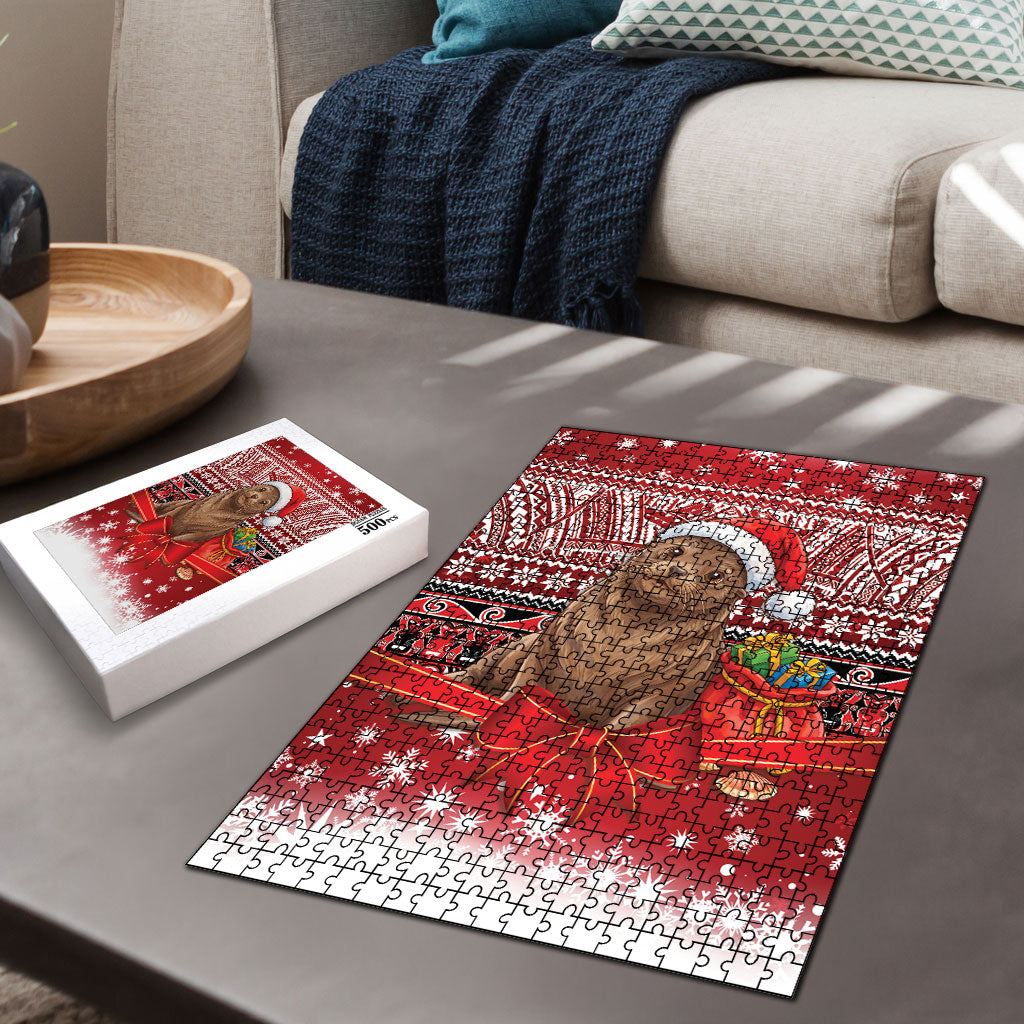 New Zealand Kekeno Seal Christmas Puzzle Maori Inspired Knitted Patterns LT9 - Polynesian Pride