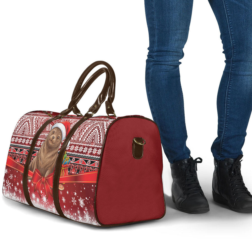 New Zealand Kekeno Seal Christmas Travel Bag Maori Inspired Knitted Patterns LT9 - Polynesian Pride