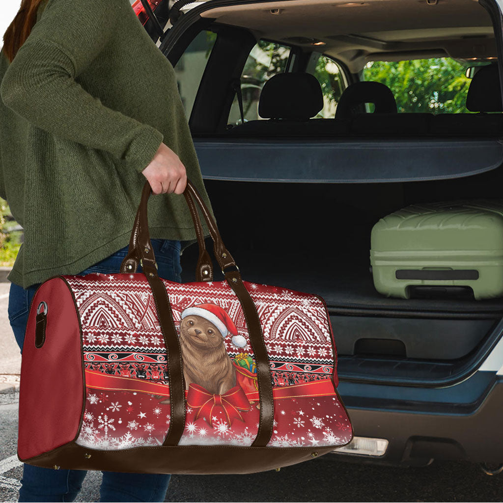 New Zealand Kekeno Seal Christmas Travel Bag Maori Inspired Knitted Patterns LT9 - Polynesian Pride