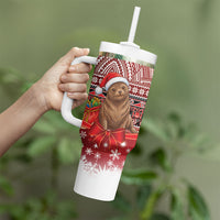 New Zealand Kekeno Seal Christmas Tumbler With Handle Maori Inspired Knitted Patterns LT9 - Polynesian Pride