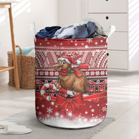 New Zealand Kiwi Bird Christmas Laundry Basket Maori Inspired Knitted Patterns