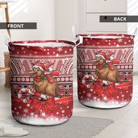 New Zealand Kiwi Bird Christmas Laundry Basket Maori Inspired Knitted Patterns