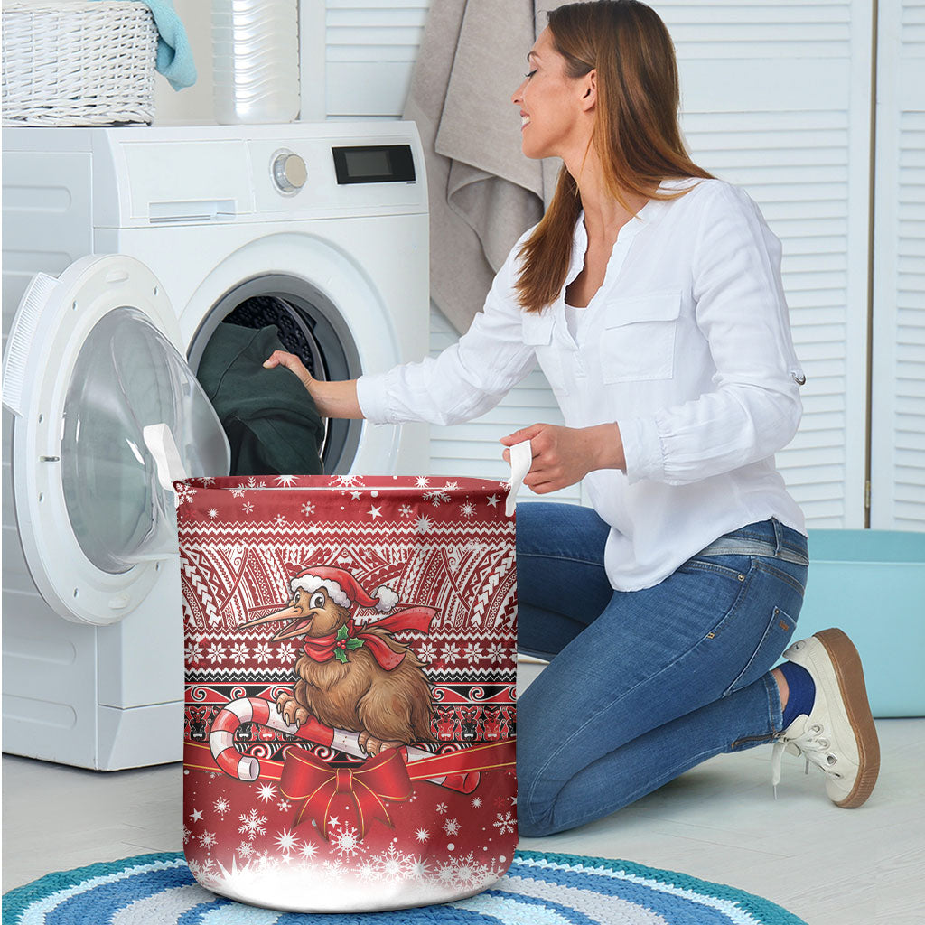 New Zealand Kiwi Bird Christmas Laundry Basket Maori Inspired Knitted Patterns