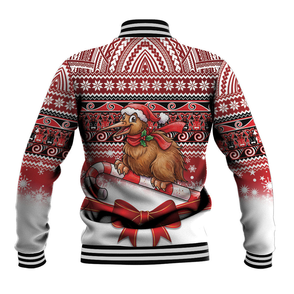 New Zealand Kiwi Bird Christmas Baseball Jacket Maori Inspired Knitted Patterns LT9 - Polynesian Pride