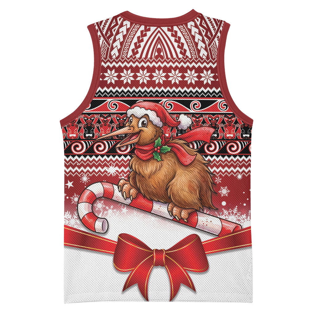 New Zealand Kiwi Bird Christmas Basketball Jersey Maori Inspired Knitted Patterns LT9 - Polynesian Pride