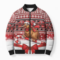 New Zealand Kiwi Bird Christmas Bomber Puffer Jacket Maori Inspired Knitted Patterns