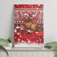 New Zealand Kiwi Bird Christmas Canvas Wall Art Maori Inspired Knitted Patterns