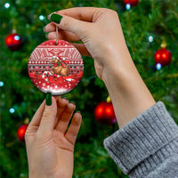 New Zealand Kiwi Bird Christmas Ceramic Ornament Maori Inspired Knitted Patterns