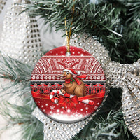 New Zealand Kiwi Bird Christmas Ceramic Ornament Maori Inspired Knitted Patterns