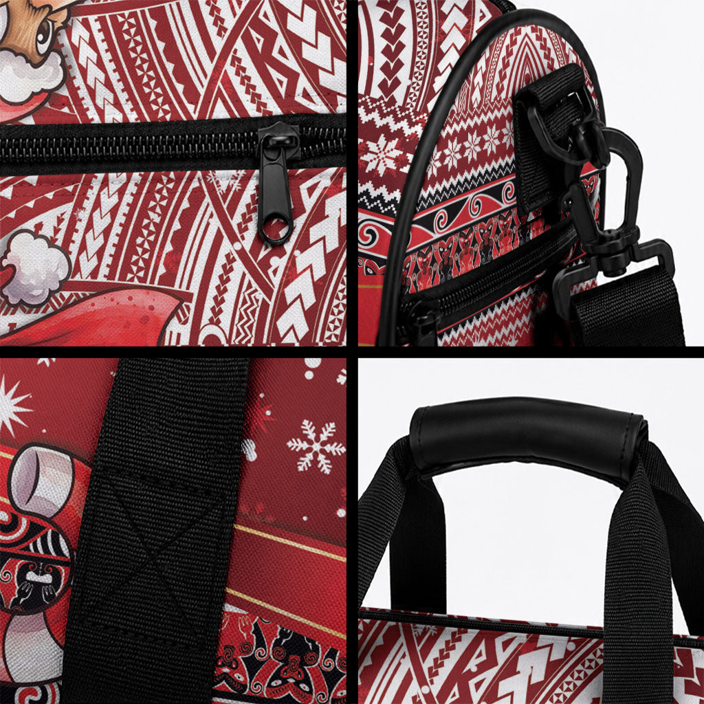 New Zealand Kiwi Bird Christmas Duffle Bag Maori Inspired Knitted Patterns LT9 - Polynesian Pride