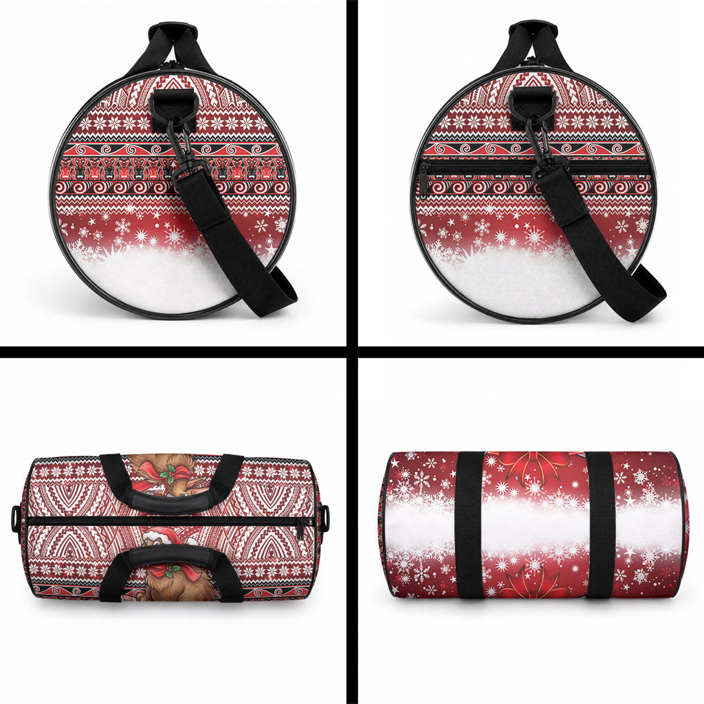 New Zealand Kiwi Bird Christmas Duffle Bag Maori Inspired Knitted Patterns LT9 - Polynesian Pride