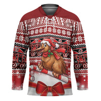 New Zealand Kiwi Bird Christmas Hockey Jersey Maori Inspired Knitted Patterns LT9 Unisex Red - Polynesian Pride