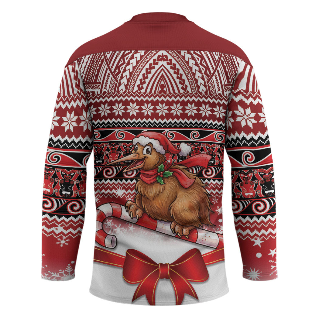 New Zealand Kiwi Bird Christmas Hockey Jersey Maori Inspired Knitted Patterns LT9 - Polynesian Pride